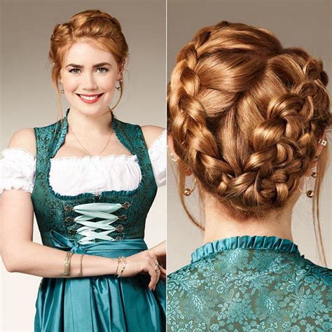 frisuren zum dirndl für mittellanges haar|dirndl oktoberfest frisuren.